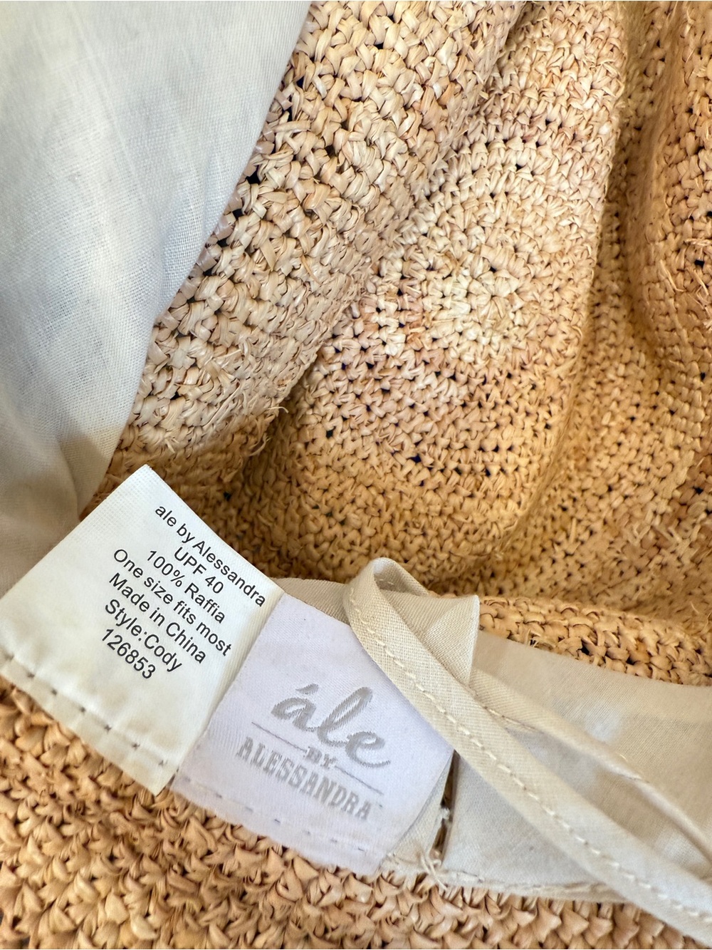 ALE BY ALESSANDRA STRAW BEACH HAT COWBOY BEADED ACCENT - Picture 5 of 6